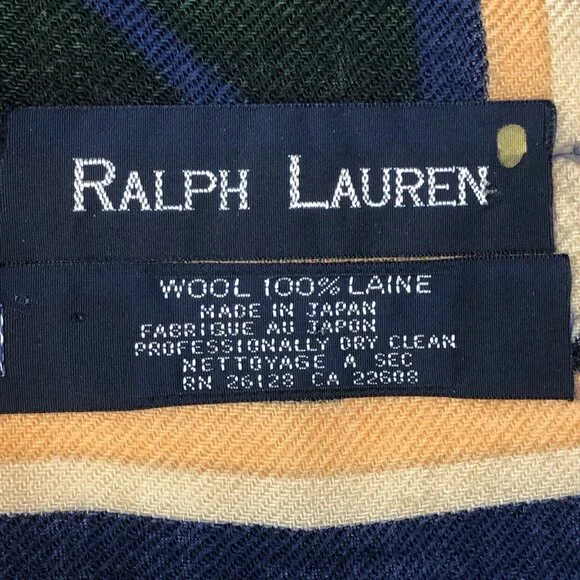 Vintage Ralph Lauren Wool Aztec Southwest Native Print Square Scarf Japan - Picture 12 of 13